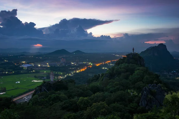 Natureza Cênica Noite Topo Das Vistas Santi Chedi Pak Tho — Fotografia de Stock