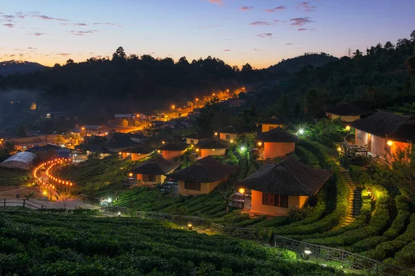 Sonnenaufgang Bei Ban Rak Thai Eine Chinesische Siedlung Mae Hong — Stockfoto