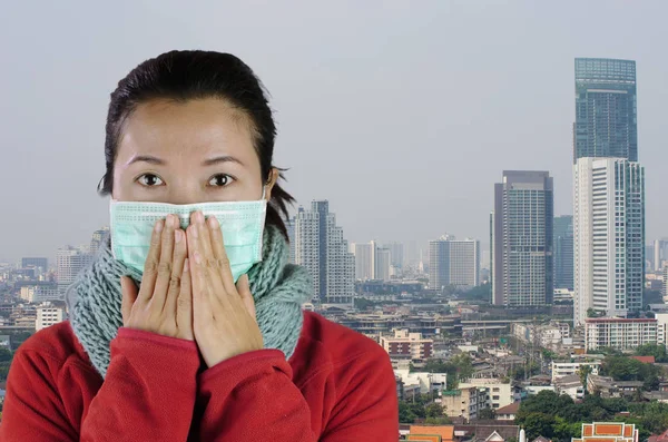Luftverschmutzung in Bangkok. — Stockfoto