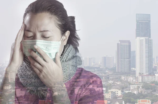 Poluição do ar de bangkok . — Fotografia de Stock
