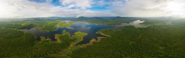 Bovenaanzicht Van Mae Chang Reservoir Mae Moh Lampang Thailand — Stockfoto