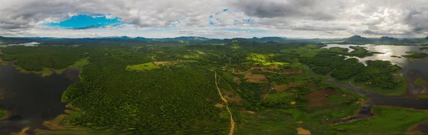 Vista Aérea Sobre Mae Chang Reservoir Mae Moh Lampang Tailândia — Fotografia de Stock