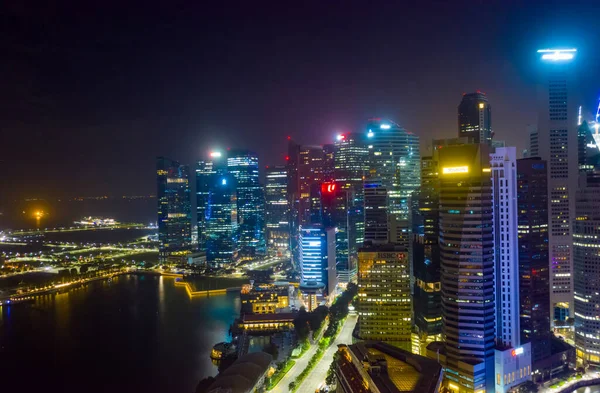 Singapore February Aerial View Singapore Business District City Marina Bay — Stock Photo, Image