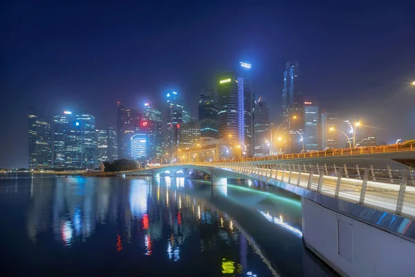 Singapur Februar Geschäftsviertel Und Stadt Mit Nebel Central Area Singapore — Stockfoto