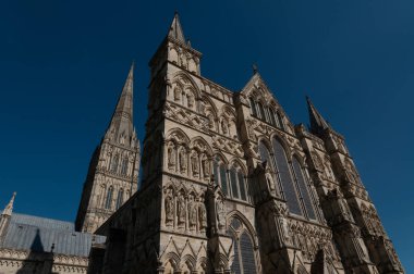 Kutsanmış Meryem Ana Katedrali Kilisesi görünümü, Salisbury, Wiltshire, İngiltere, İngiltere