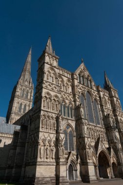 Kutsanmış Meryem Ana Katedrali Kilisesi görünümü, Salisbury, Wiltshire, İngiltere, İngiltere