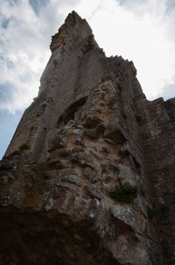 Corfe Kalesi kulesinin bir parçası, Wareham, Wiltshire, İngiltere, İngiltere