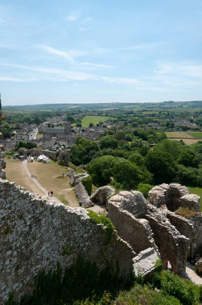 Onderdeel Van Toren Van Het Kasteel Van Corfe Wareham Wiltshire — Stockfoto