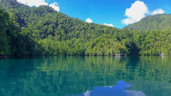 Vista Selva Baía Mayalibit Waigeo Raja Ampat Papua Ocidental Indonésia — Fotografia de Stock