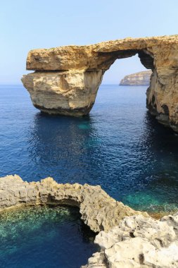Azure Pencere Gozo adası. Dwejra Körfezi. Malta