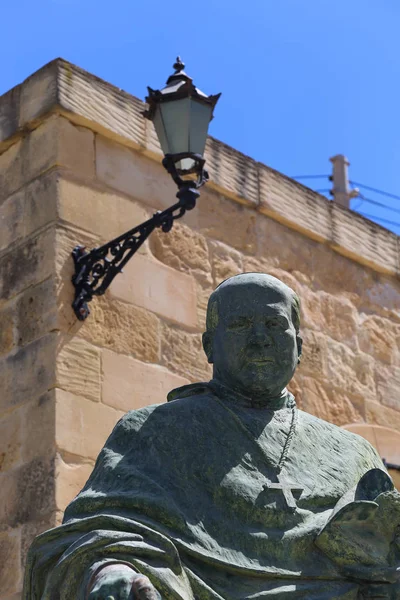 Statuia Bronz Lui Mons Mikiel Buttigieg Qala Gozo Malta Statui — Fotografie, imagine de stoc