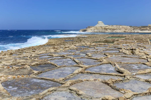 Saltern Landschap Xwieni Gozo Malta — Stockfoto