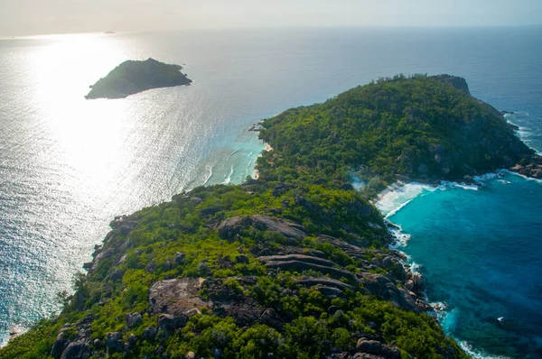 Vista Aérea Una Isla Tropical Con Costa Océano Azul Isla — Foto de Stock