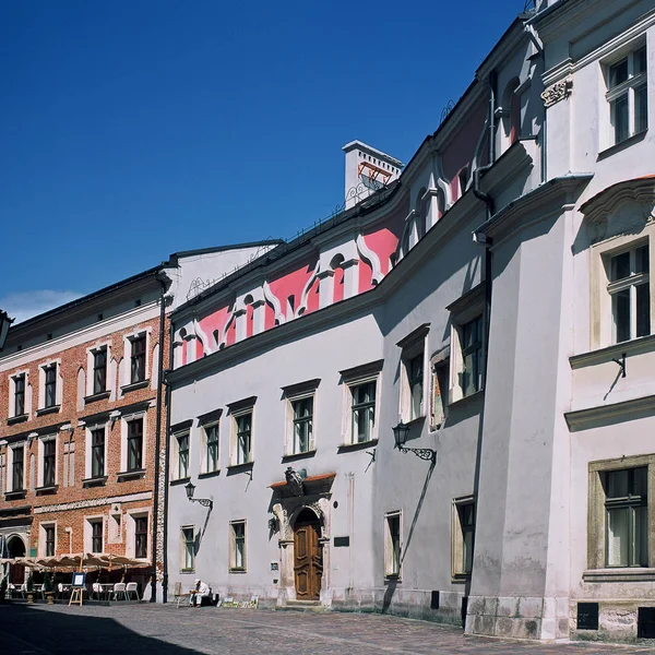 Alte Straße Künstler Maler Und Café Zentrum Der Stadt Krakau — Stockfoto