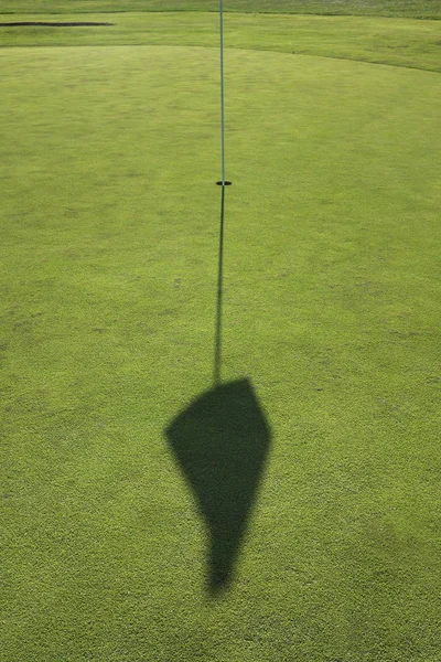 Golf Course Waiting Players Green Grass Hole Banner Shadow — Stock Photo, Image