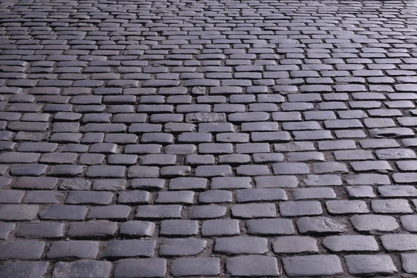 Altes Steinpflaster Auf Den Straßen Der Stadt Bezirk Kazimierz Krakau — Stockfoto