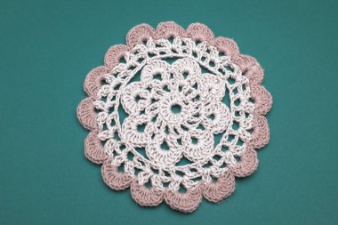 Masa örtüsü, yeşil el yapımı arka plan ...