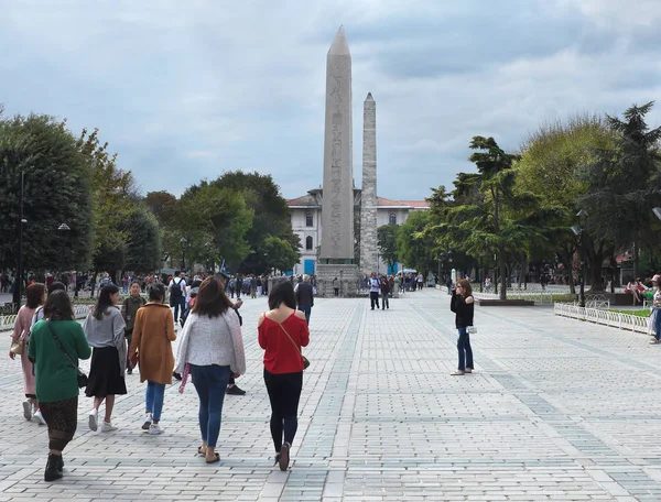 Obelisk Teodozjusza Faraona Totmesa Iii Zbudowany Dla Upamiętnienia Zwycięstwa Mezopotamii — Zdjęcie stockowe