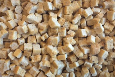 Doğranmış ekmek, çorba ve salata, tost küpler için katkı ...