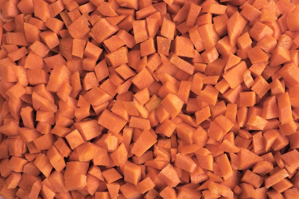 Καρότα Κομμένα Κύβους Χορτοφάγους Τροφίμων Καλό Για Σαλάτα Λαχανικών — Φωτογραφία Αρχείου