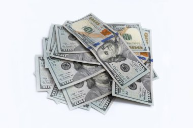 Bir yığın Amerikan doları, Başkan Franklin'le 100 dolar. ...