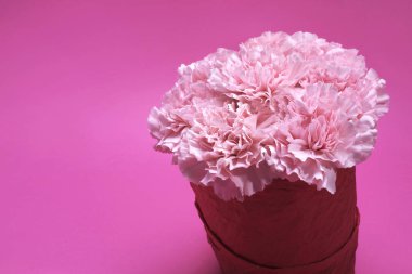 Bir buket kesilmiş çiçek, karanfil. ...