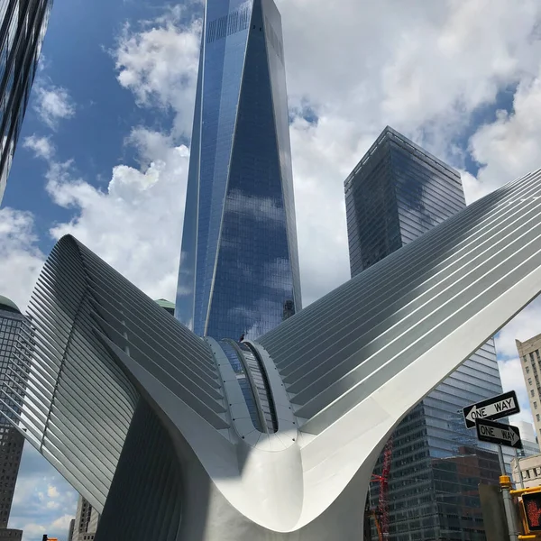 Arquitectura Nueva York Edificio Conocido Como Oculus Intersección Fulton Greenwich — Foto de Stock