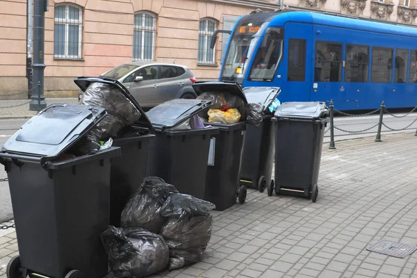 Sorted Garbage Waiting Transport Waste Processing Plant Utilization Poland Krakow — Stock Photo, Image