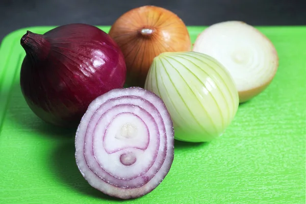 Gemeine Und Rote Zwiebel Nähr Und Heilwerte — Stockfoto