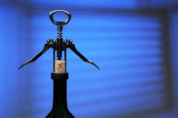 A corkscrew, in a wine bottle opener ...