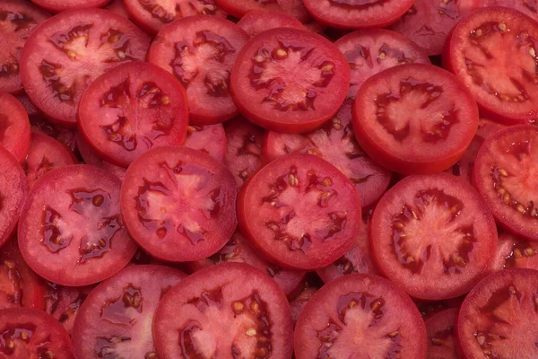 Scheiben Von Gesunden Reifen Tomaten — Stockfoto