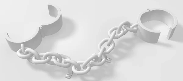 Shackles Chain Bolted White Illustration Isolated Horizontal Background — Stock Photo, Image