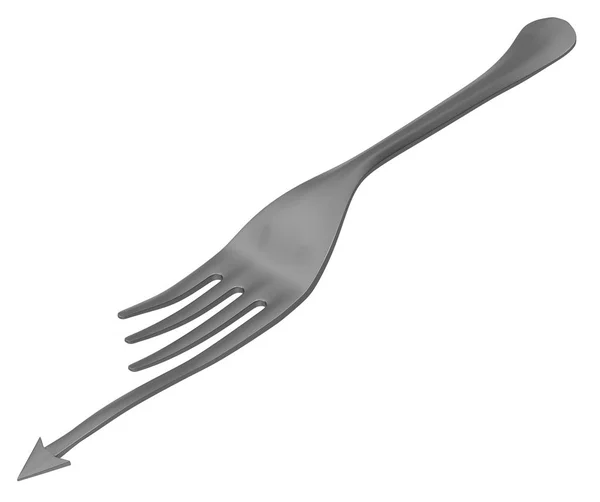 Fork Metal Arrow Tooth Illustration Horizontal Isolated White — Stock Photo, Image