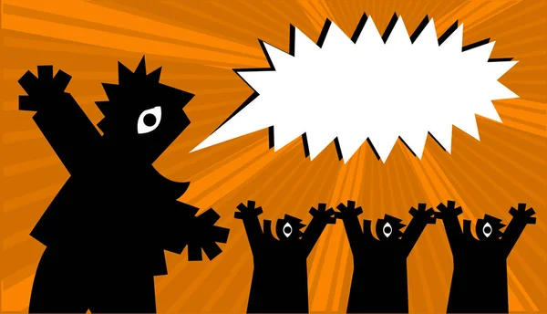 Popular speech cartoon people conceptual, vector illustration, horizontal