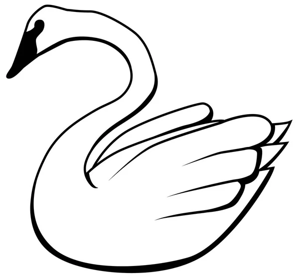Uccelli Cigno Vettore Disegno Orizzontale Sopra Bianco Isolato — Vettoriale Stock