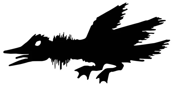 Plantilla Pato Enojado Negro Ilustración Vectorial Horizontal Aislado — Vector de stock