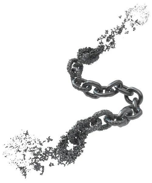 Chain Liquid Melting Splashing Fragment Dark Grey Metal Illustration Isolated — Stock Photo, Image