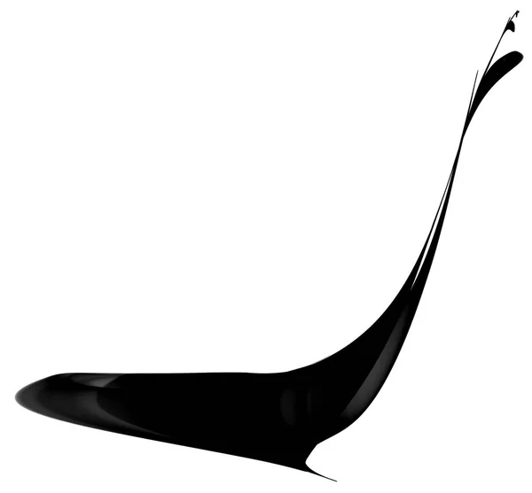 Encre Noire Forme Baleine Illustration Abstraite Artistique Horizontale Isolée Sur — Photo
