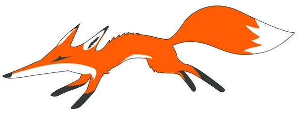 狐狸奔跑 动物向量动画片颜色例证设计元素水平 在白色 被隔绝 — 图库矢量图片