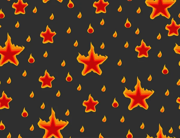 Горящие Звезды Над Темно Серым Бесшовный Рисунок Текстуры Цветной Вектор — стоковый вектор