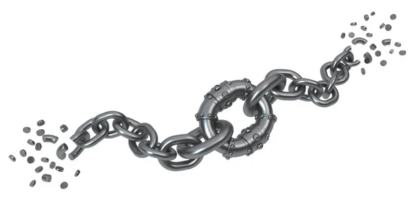 Corrente Quebra Com Link Forte Reforçado Ilustração Metal Cinza Escuro — Fotografia de Stock
