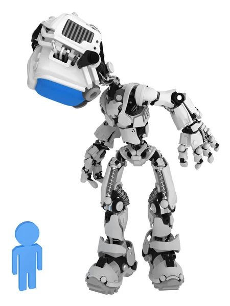 Obrazovky Robota Obrázek Znaku Pozice Osoba Symbol Zkoumání Zvědavý Obrázek — Stock fotografie