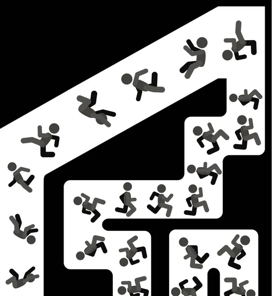 Запуск Восхождения Вверх Выбрасывание Людей Фигуры Векторная Иллюстрация Цвета Мультфильма — стоковый вектор