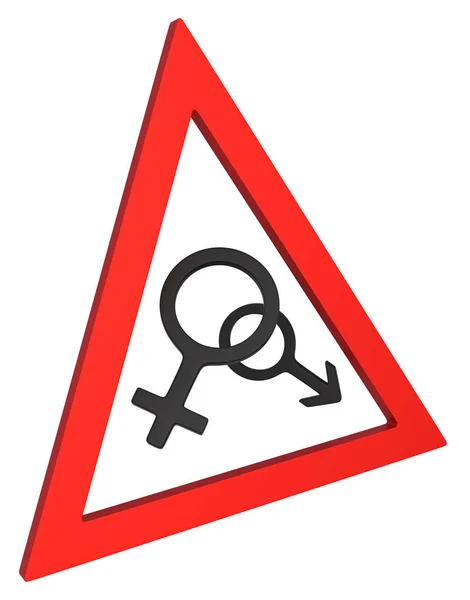 Gender Male Female Symbols Interlocked Illustration Isolated Horizontal White — Stock Photo, Image