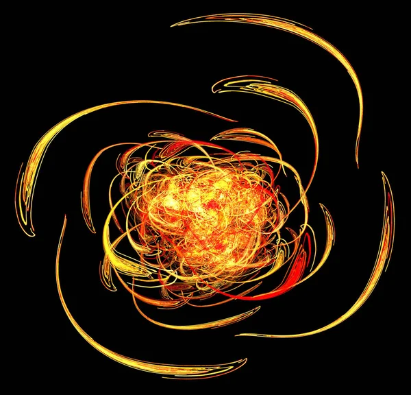 Fire ball weave special effect abstract, dark background, horizontal