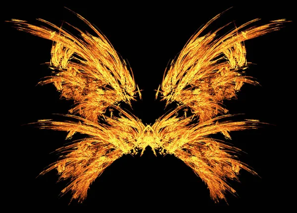Požární Uhlíky Motýlí Křídla Zvláštní Efekt Abstraktní Horizontální Izolované Přes — Stock fotografie