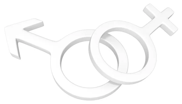Geslacht Symbolen Paar Witte Illustratie Abstract Horizontale — Stockfoto