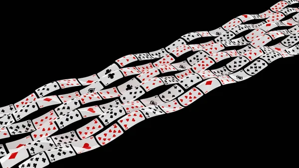 Karty Gry Hazardowe Poker Play Streszczenie Zespół Falisty Ilustracja Poziome — Zdjęcie stockowe