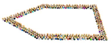 Kalabalık karikatür, nokta şekli etiket