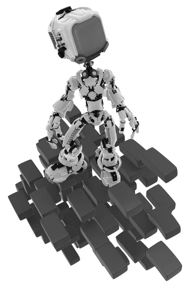 Live-Screen-Roboter, Ziegel geschliffen — Stockfoto